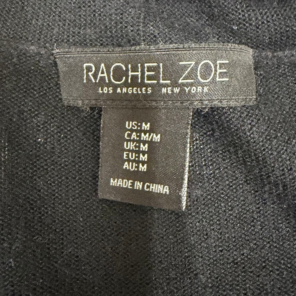 Rachel Zoe Black Cosmic Star Knit Duster Pockets Boho Chic Whimsigoth Witchy Med - Picture 4 of 7